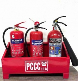 Kệ để 3 bình KT 500x280x200 tôn dày 0.6mm sơn tỉnh điện màu đỏ