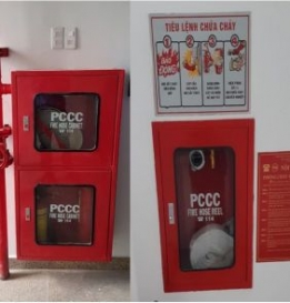 Tủ chữa cháy vách tường KT600x1200x200 tôn 1.2mm sơn tỉnh điện đỏ