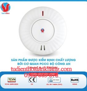 Đầu báo cháy khói liên động không dây kèm đế Wifi SafeFire AJ-760W