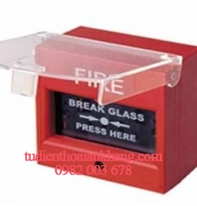 Nút ấn khẩn vuông bể kính có chụp bảo vệ HORING AH-0217