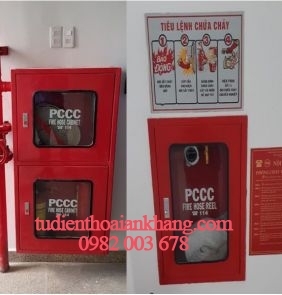 Tủ chữa cháy vách tường KT600x1200x200 tôn 1.2mm sơn tỉnh điện đỏ