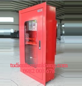 Tủ chữa cháy âm tường KT600x1200x200 tôn 1.2mm sơn tỉnh điện đỏ